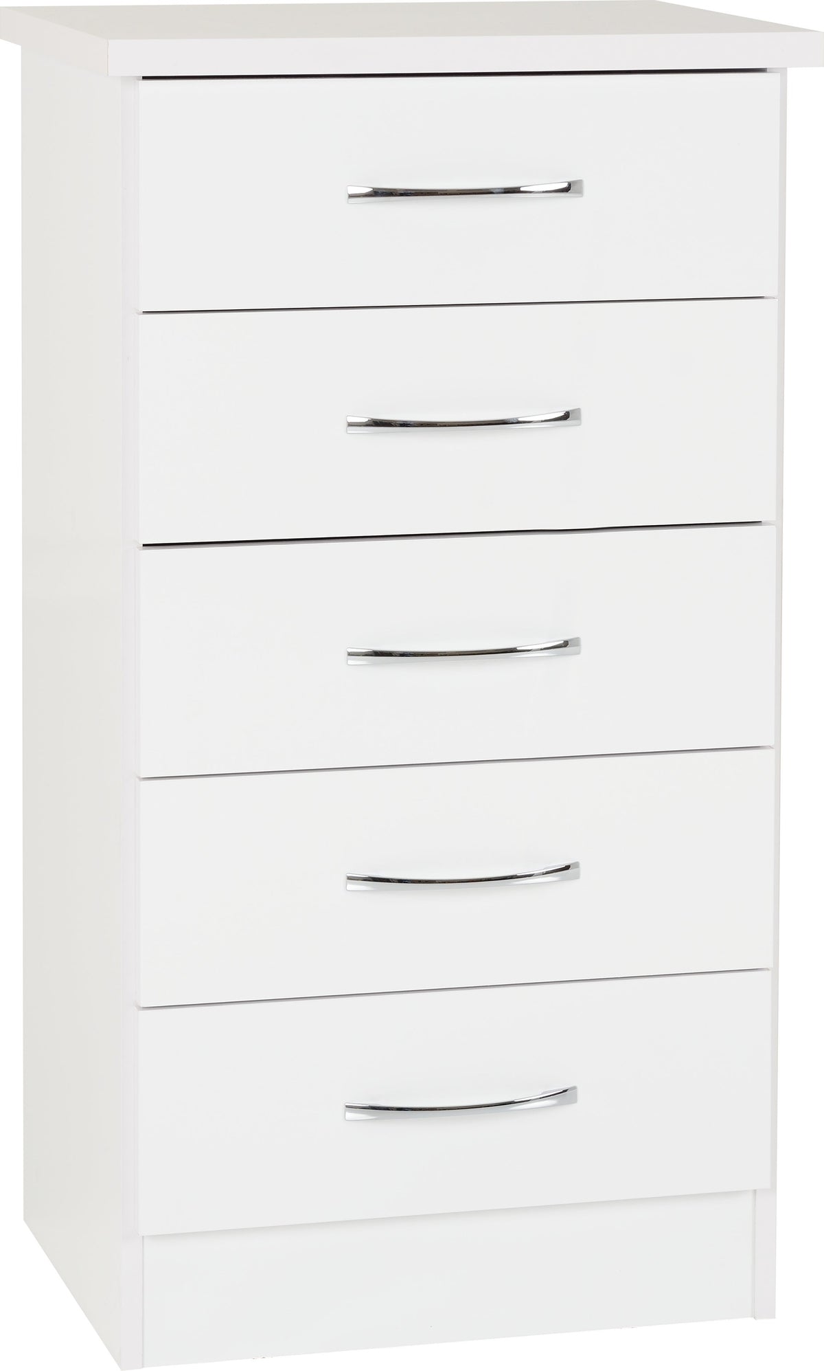 Nevada 5 Drawer Narrow Chest - White Gloss - view 17
