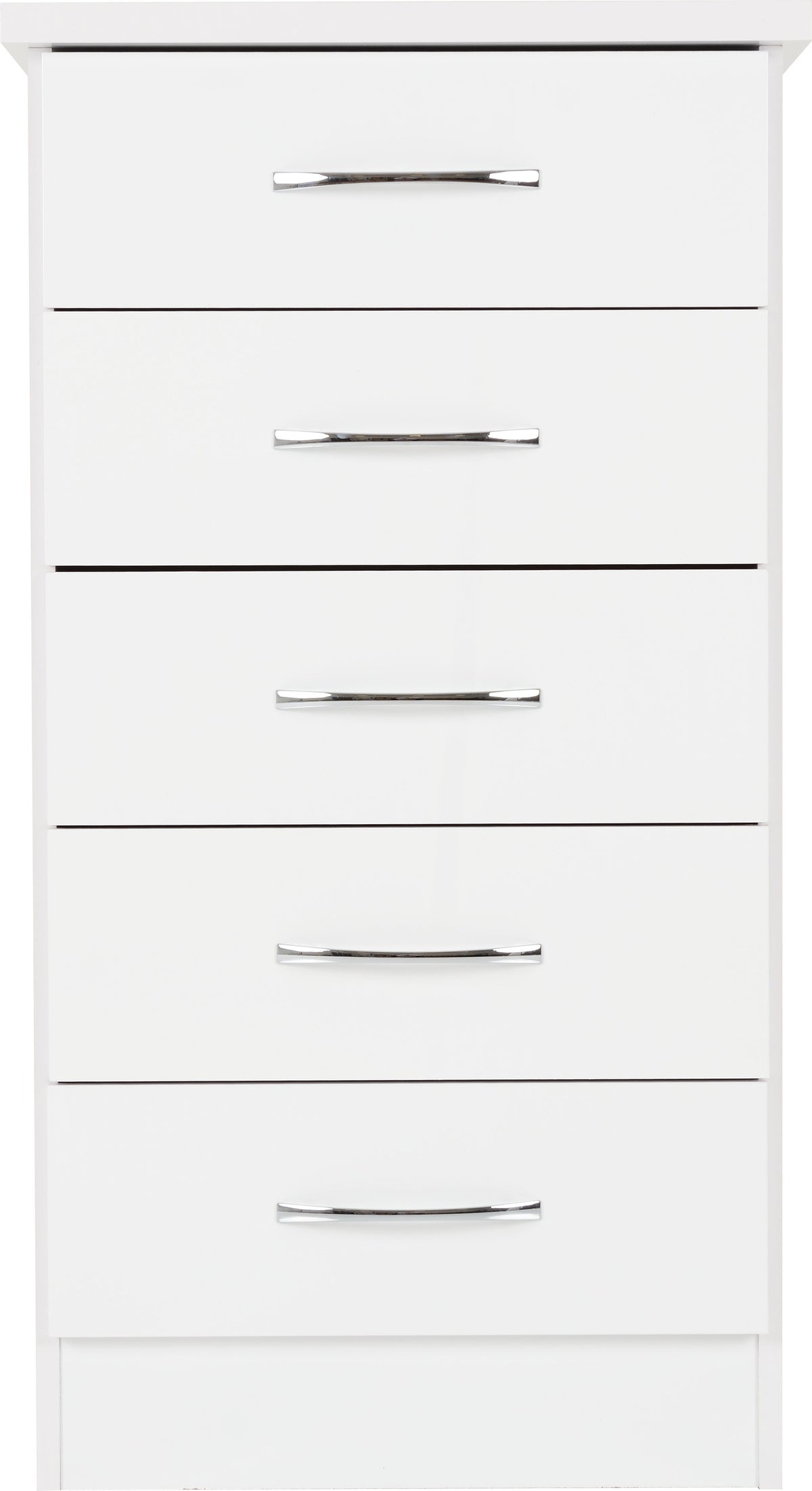 Nevada 5 Drawer Narrow Chest - White Gloss - view 15