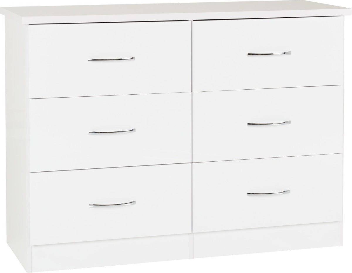 Nevada 6 Drawer Chest - White Gloss - view 2