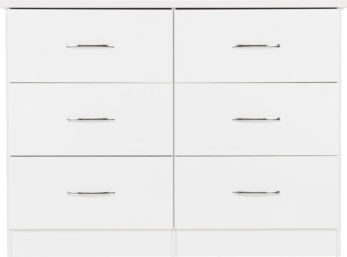 Nevada 6 Drawer Chest - White Gloss - view 4