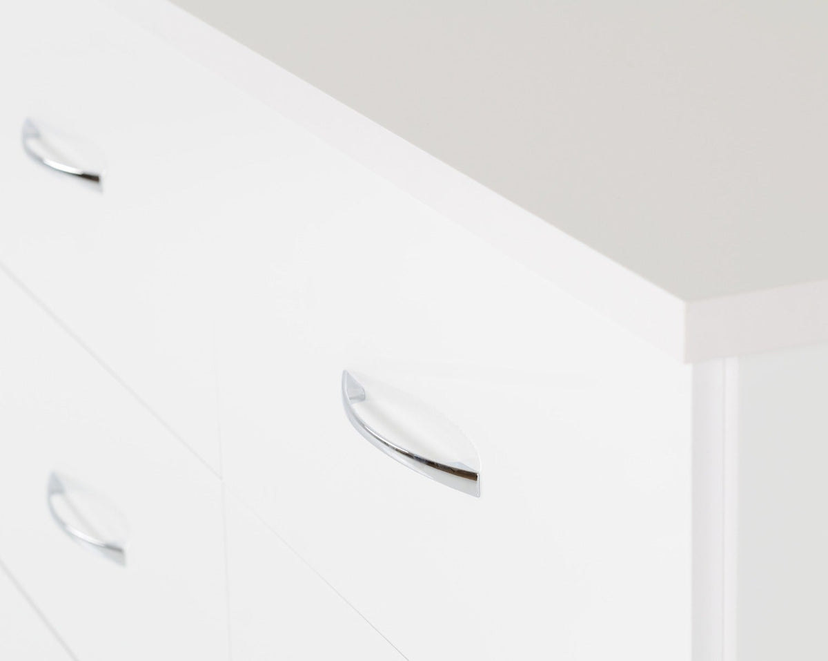 Nevada 6 Drawer Chest - White Gloss - view 8