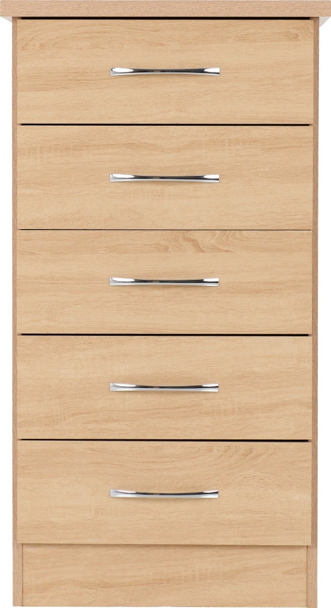 Nevada 5 Drawer Narrow Chest - Sonoma Oak Effect - view 4