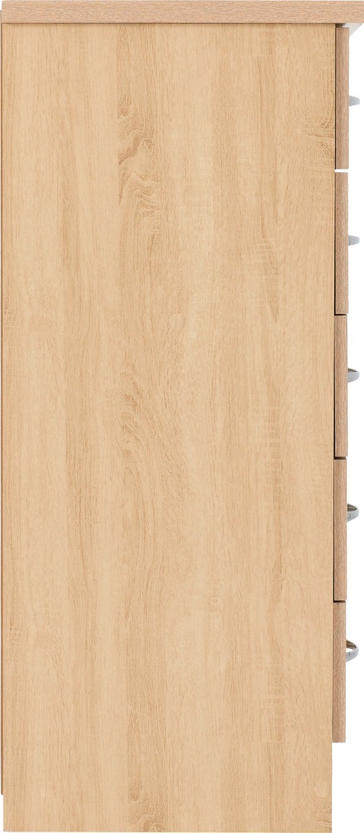 Nevada 5 Drawer Narrow Chest - Sonoma Oak Effect - view 5