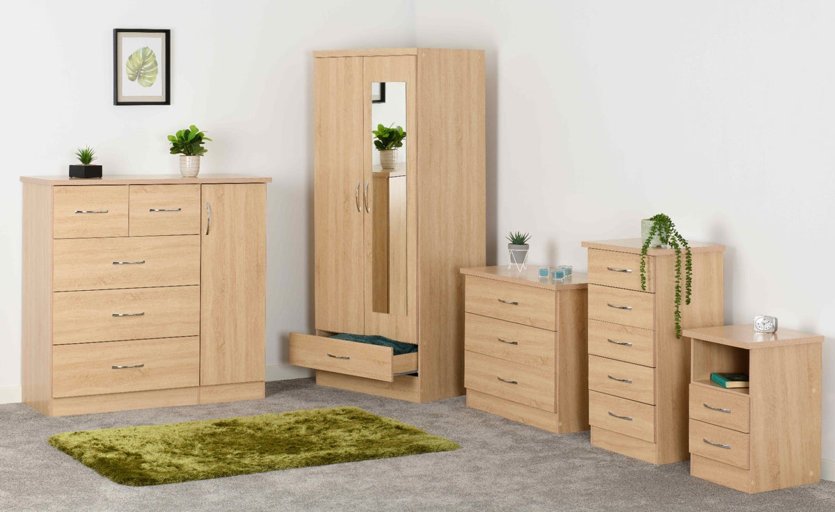 Nevada 5 Drawer Narrow Chest - Sonoma Oak Effect - view 9