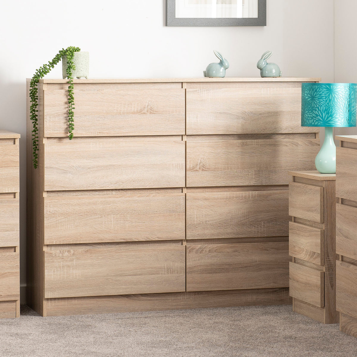 Malvern 8 Drawer Chest - Sonoma Oak Effect - view 6