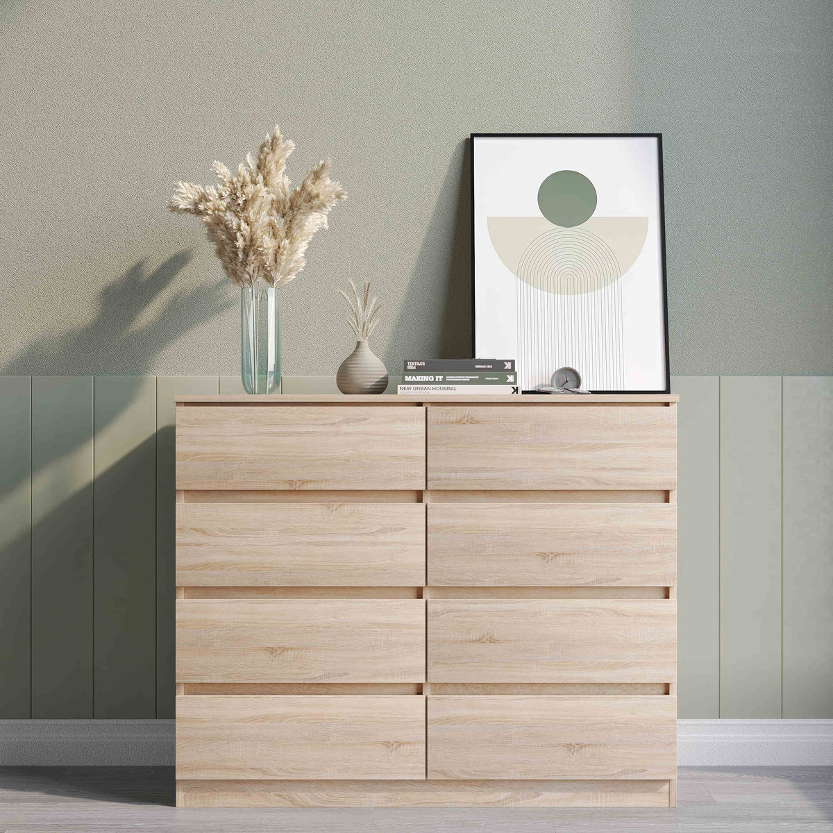 Malvern 8 Drawer Chest - Sonoma Oak Effect