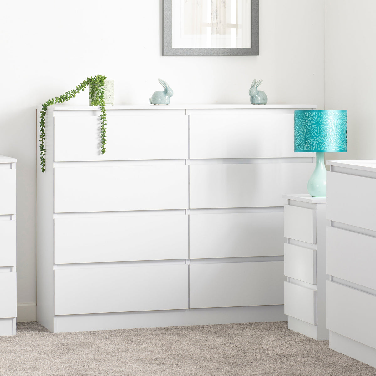 Malvern 8 Drawer Chest - White - view 6