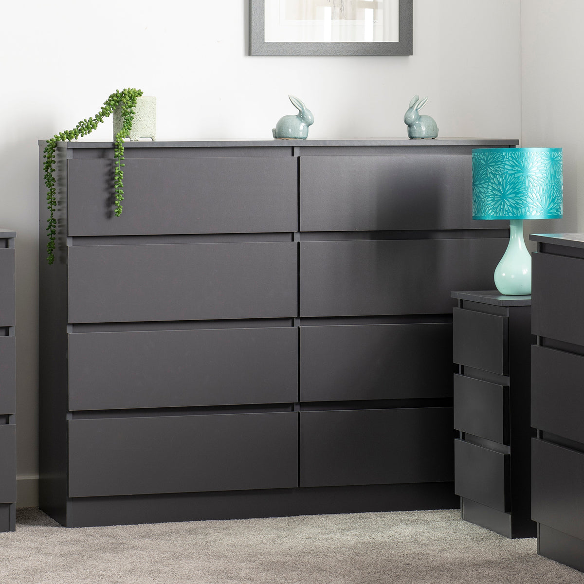 Malvern 8 Drawer Chest - Grey - view 6