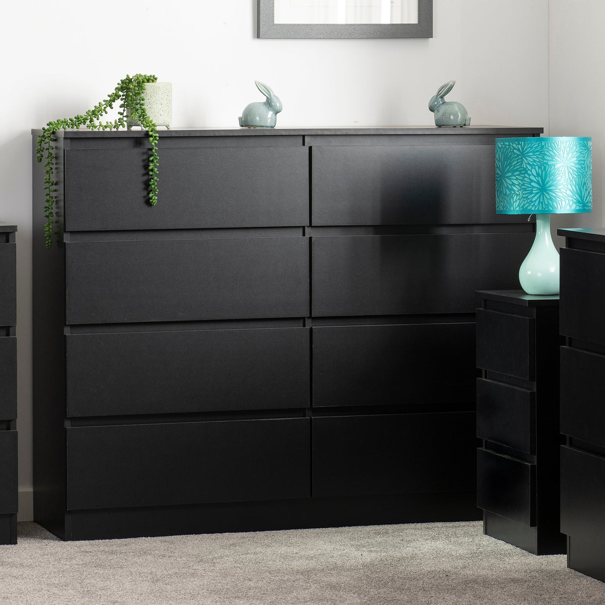 Malvern 8 Drawer Chest - Black - view 6
