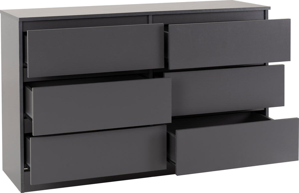 Malvern 6 Drawer Chest - Grey - view 10