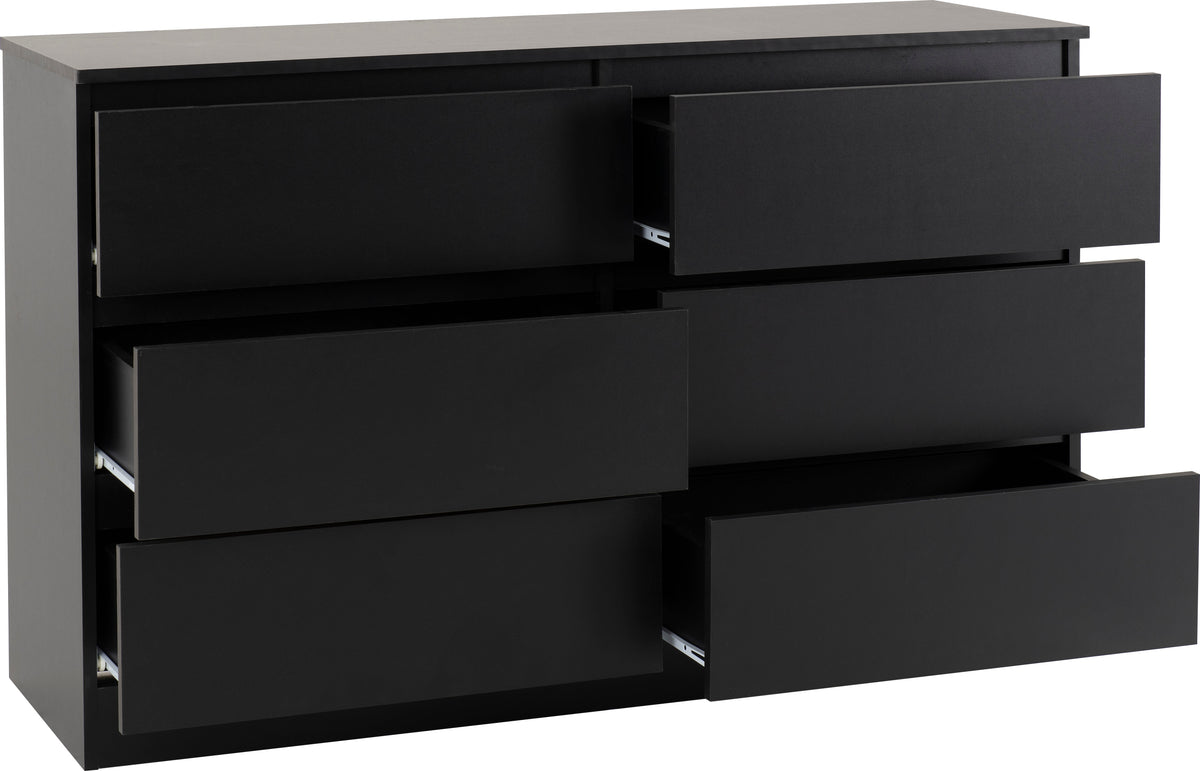 Malvern 6 Drawer Chest - Black - view 10