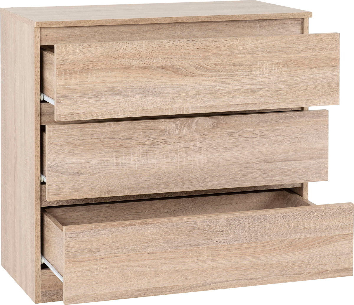 Malvern 3 Drawer Chest - Sonoma Oak Effect - view 11