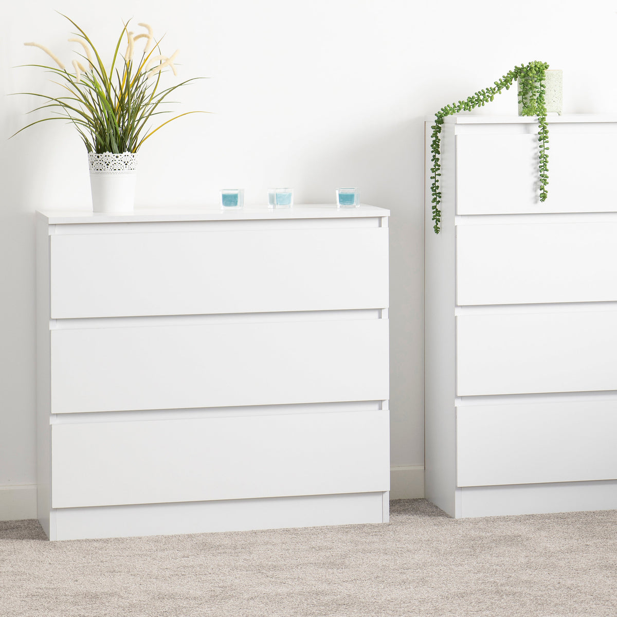 Malvern 3 Drawer Chest - White - view 6