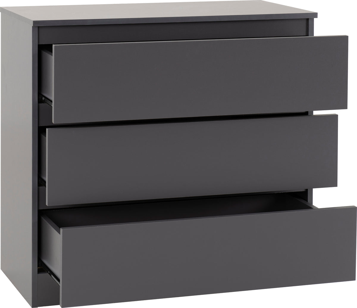 Malvern 3 Drawer Chest - Grey - view 10