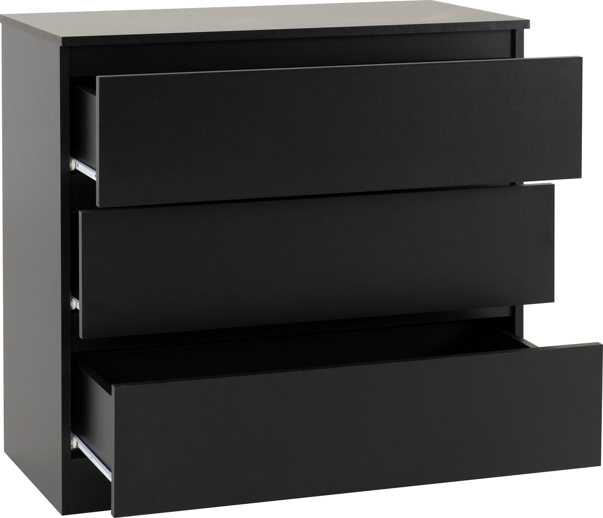 Malvern 3 Drawer Chest - Black - view 11