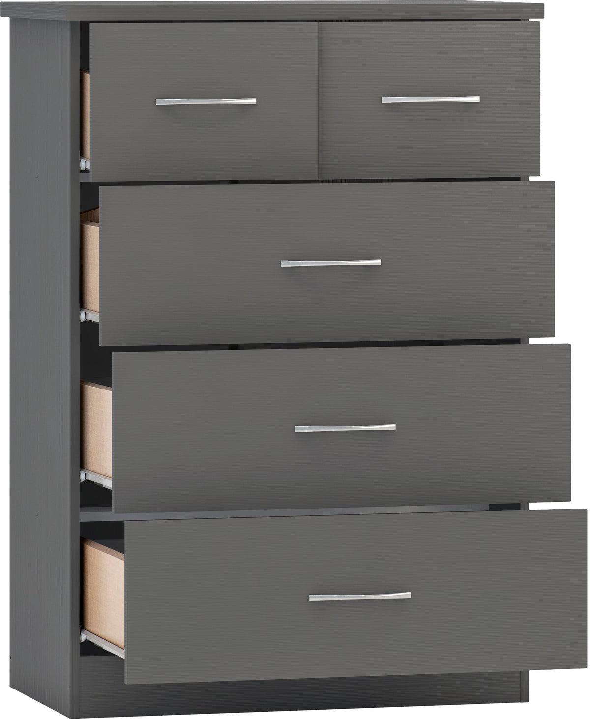 Nevada 3+2 Drawer Chest - 3D Effect Grey - view 9