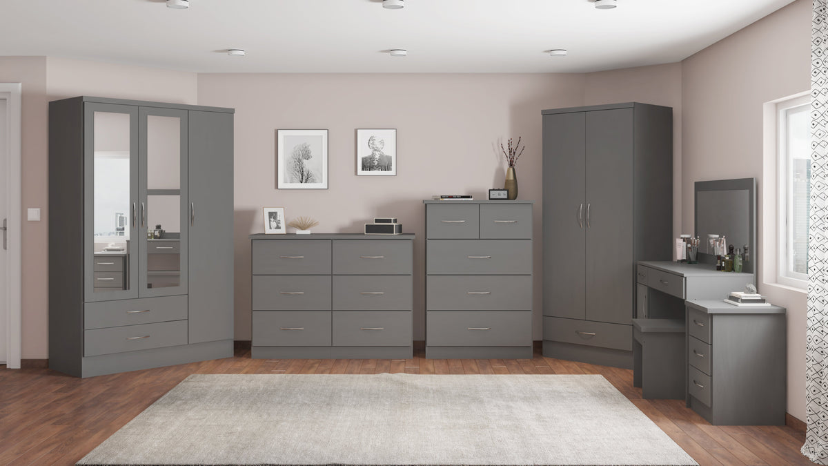 Nevada 3+2 Drawer Chest - 3D Effect Grey - view 4