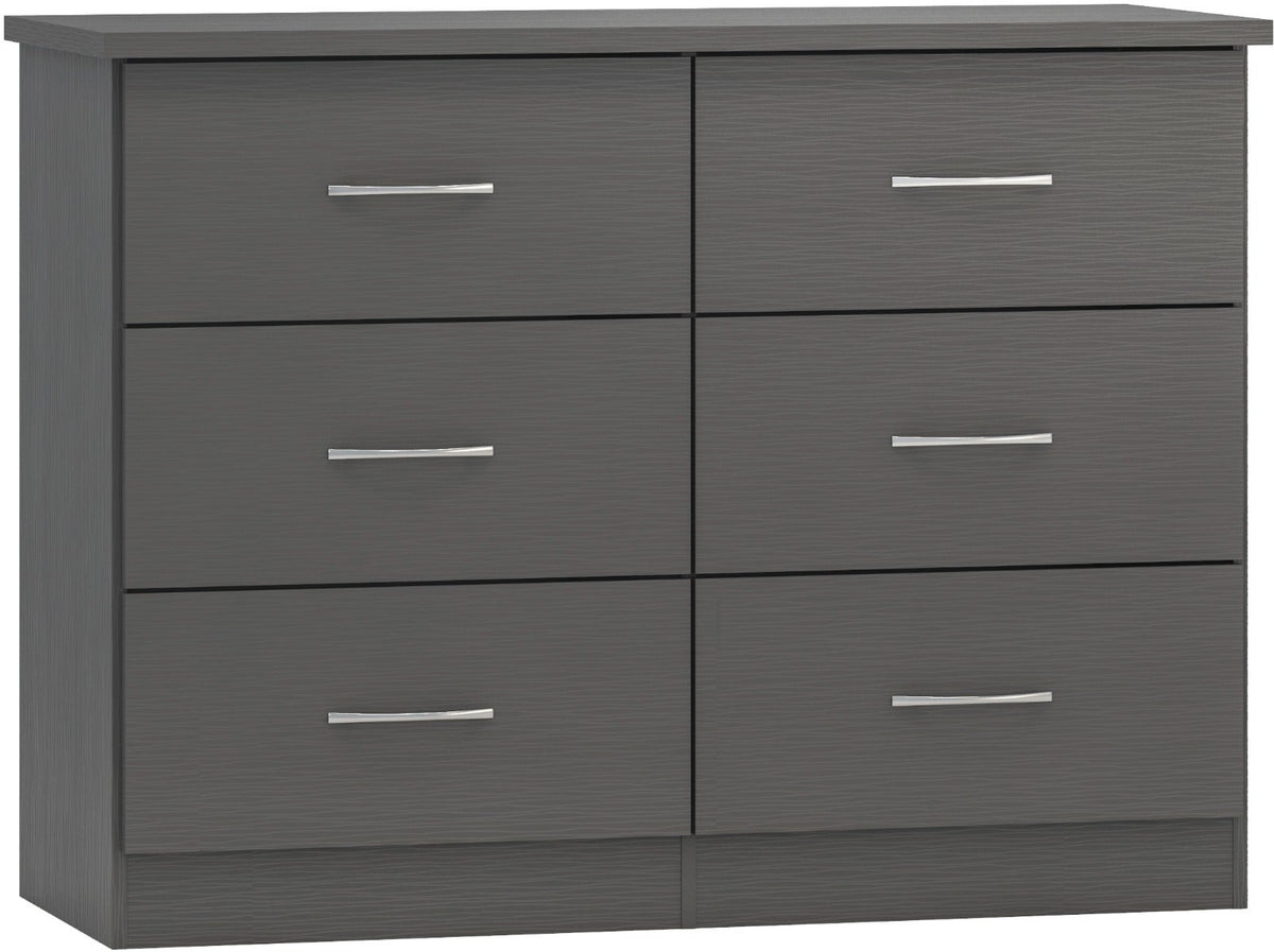 Nevada 6 Drawer Chest - 3D Effect Grey - view 2