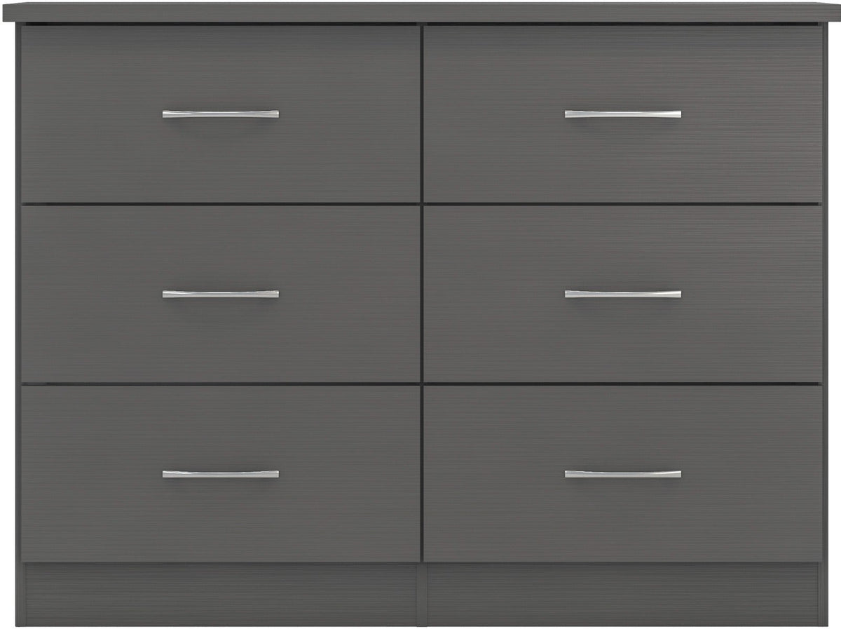 Nevada 6 Drawer Chest - 3D Effect Grey - view 4