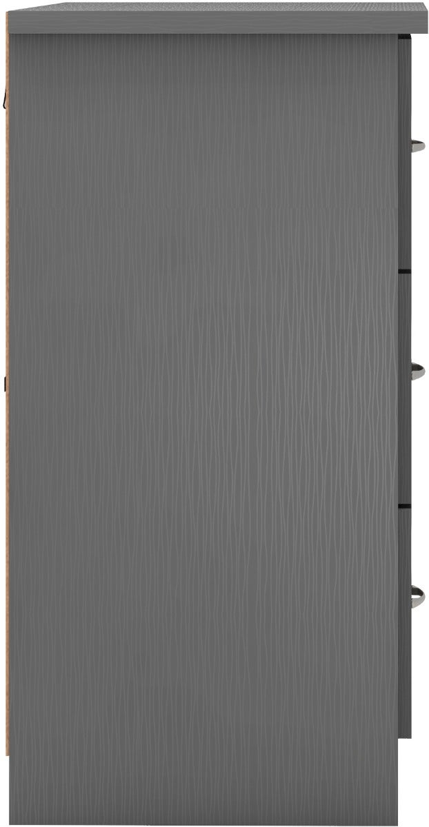 Nevada 6 Drawer Chest - 3D Effect Grey - view 5