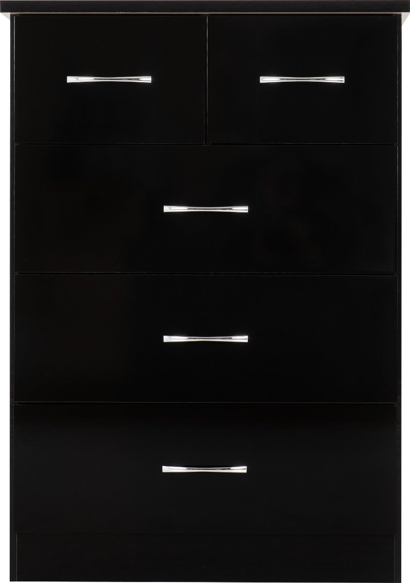 Nevada 3+2 Drawer Chest - Black Gloss - view 4