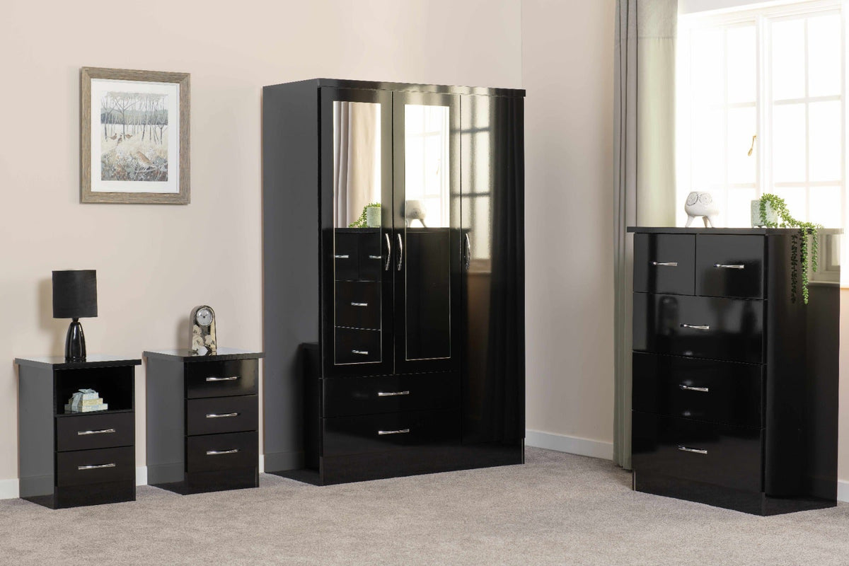 Nevada 3+2 Drawer Chest - Black Gloss - view 8