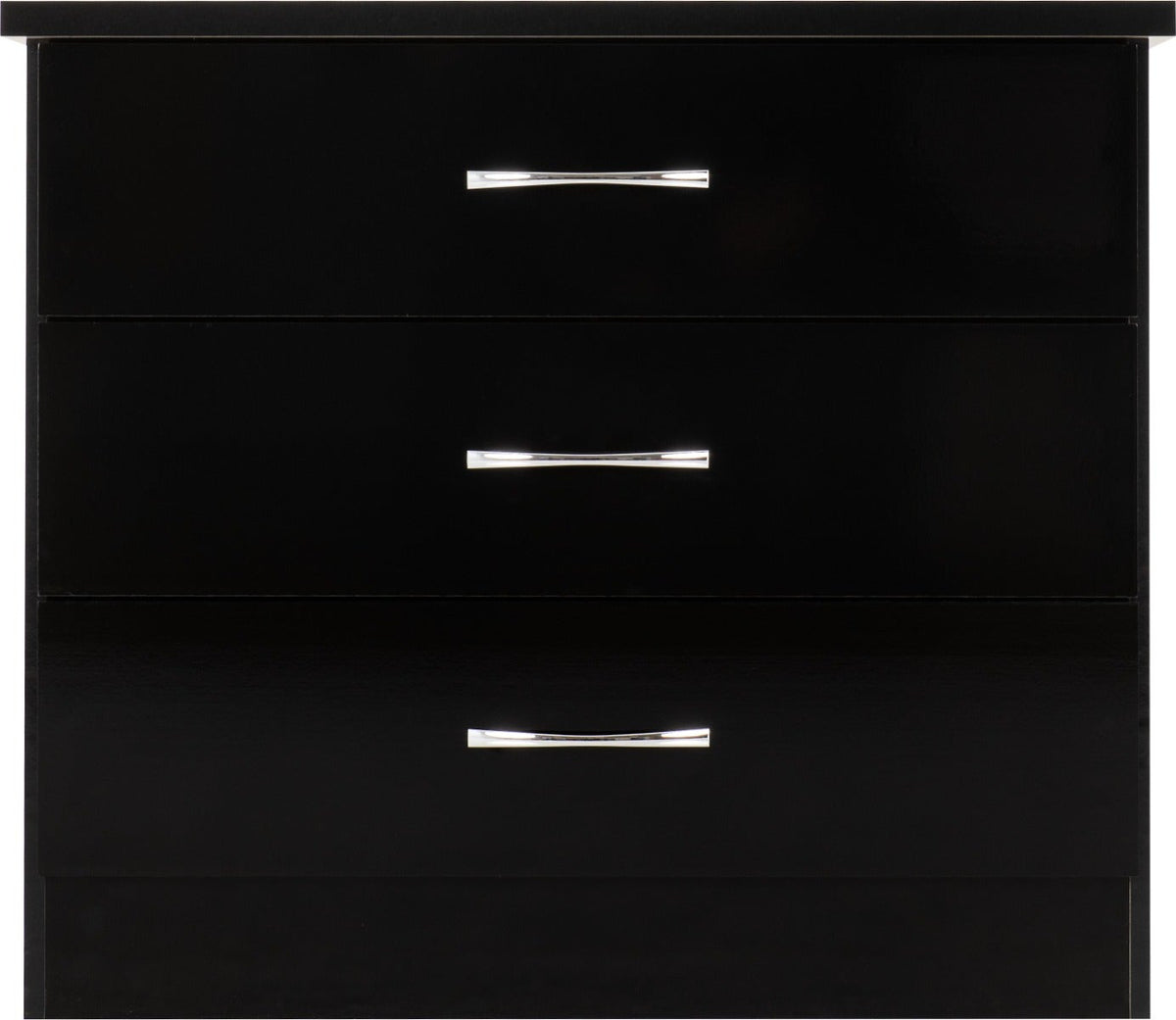Nevada 3 Drawer Chest - Black Gloss - view 4