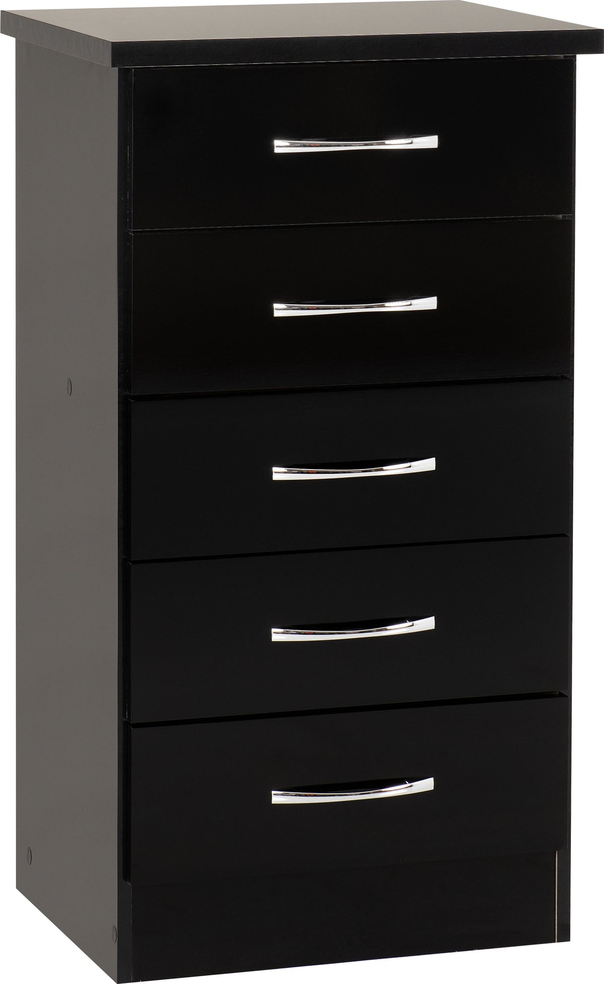 Nevada 5 Drawer Narrow Chest - Black Gloss - view 11