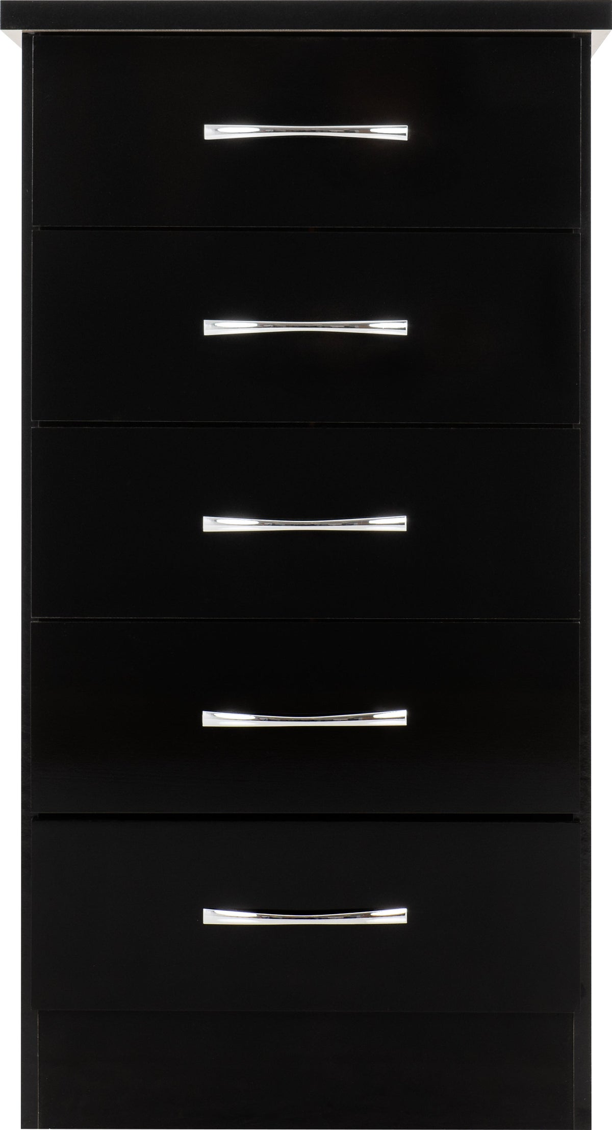 Nevada 5 Drawer Narrow Chest - Black Gloss - view 9