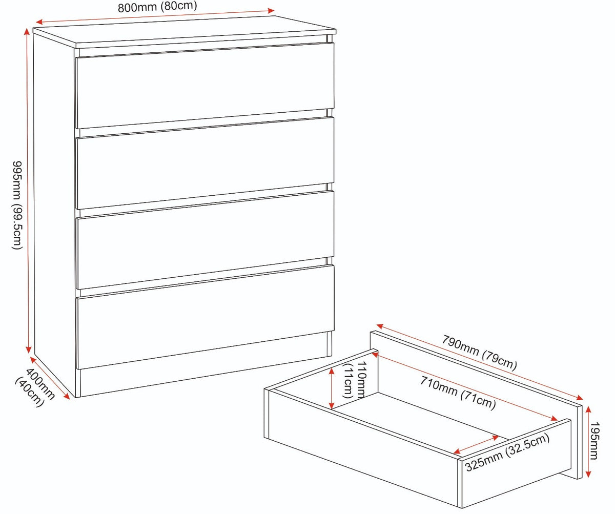 Malvern 4 Drawer Chest - Urban Snow - view 10