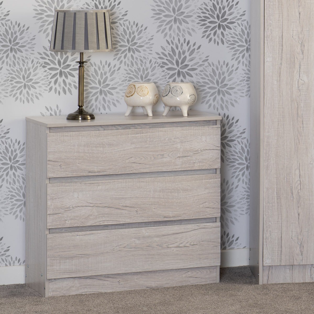 Malvern 3 Drawer Chest - Urban Snow - view 8