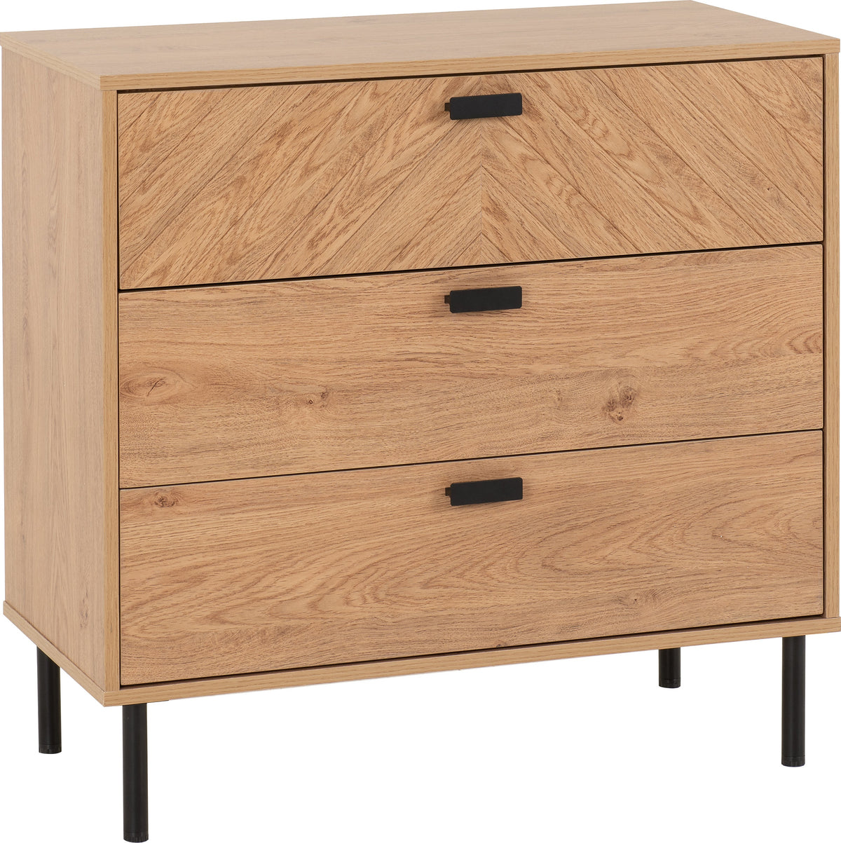 Leon 3 Drawer Chest - Medium Oak Effect - view 11