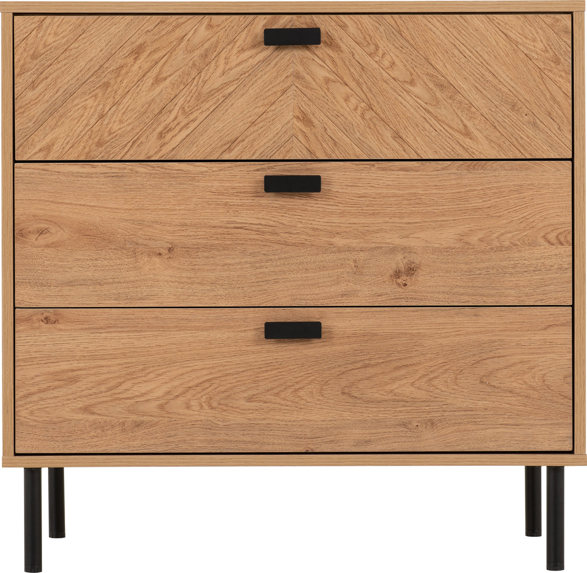 Leon 3 Drawer Chest - Medium Oak Effect - view 9