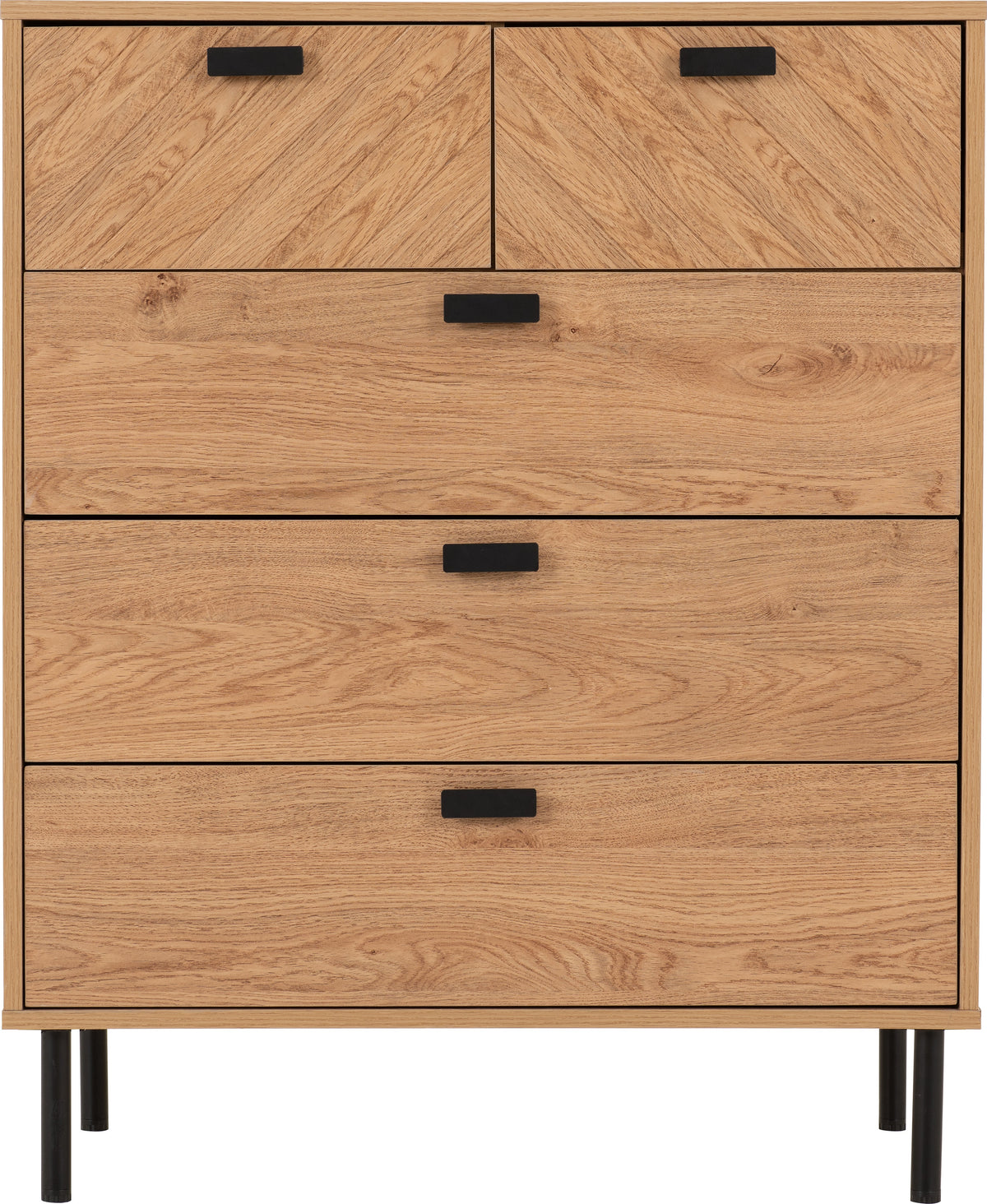 Leon 3+2 Drawer Chest - Medium Oak Effect - view 9