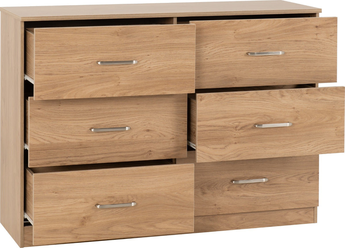Dakota 6 Drawer Chest - Oak Effect - view 3