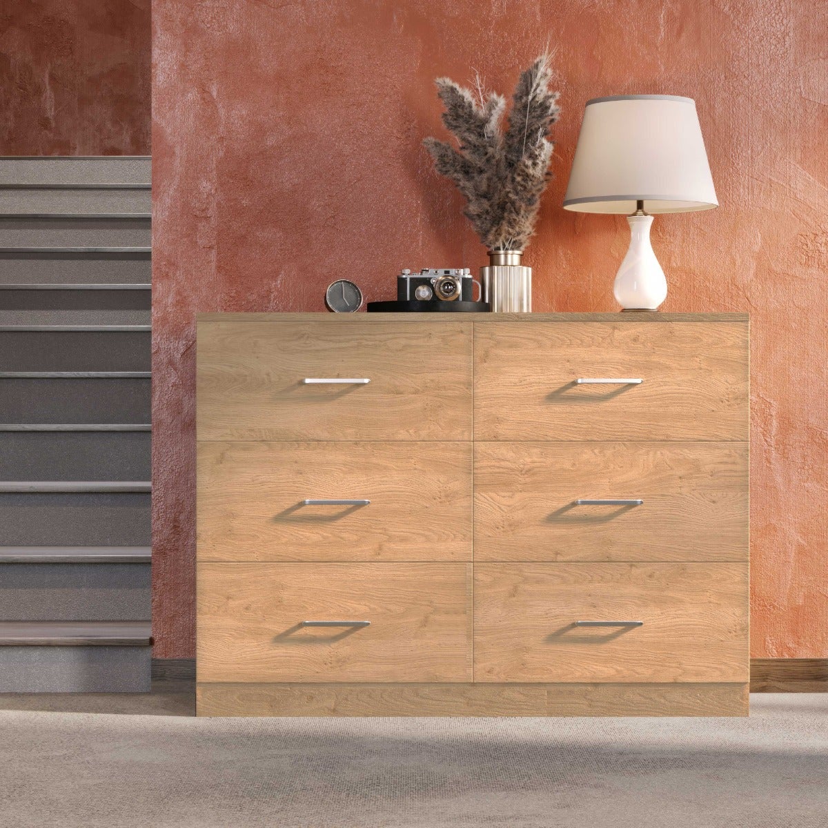Dakota 6 Drawer Chest - Oak Effect - view 8