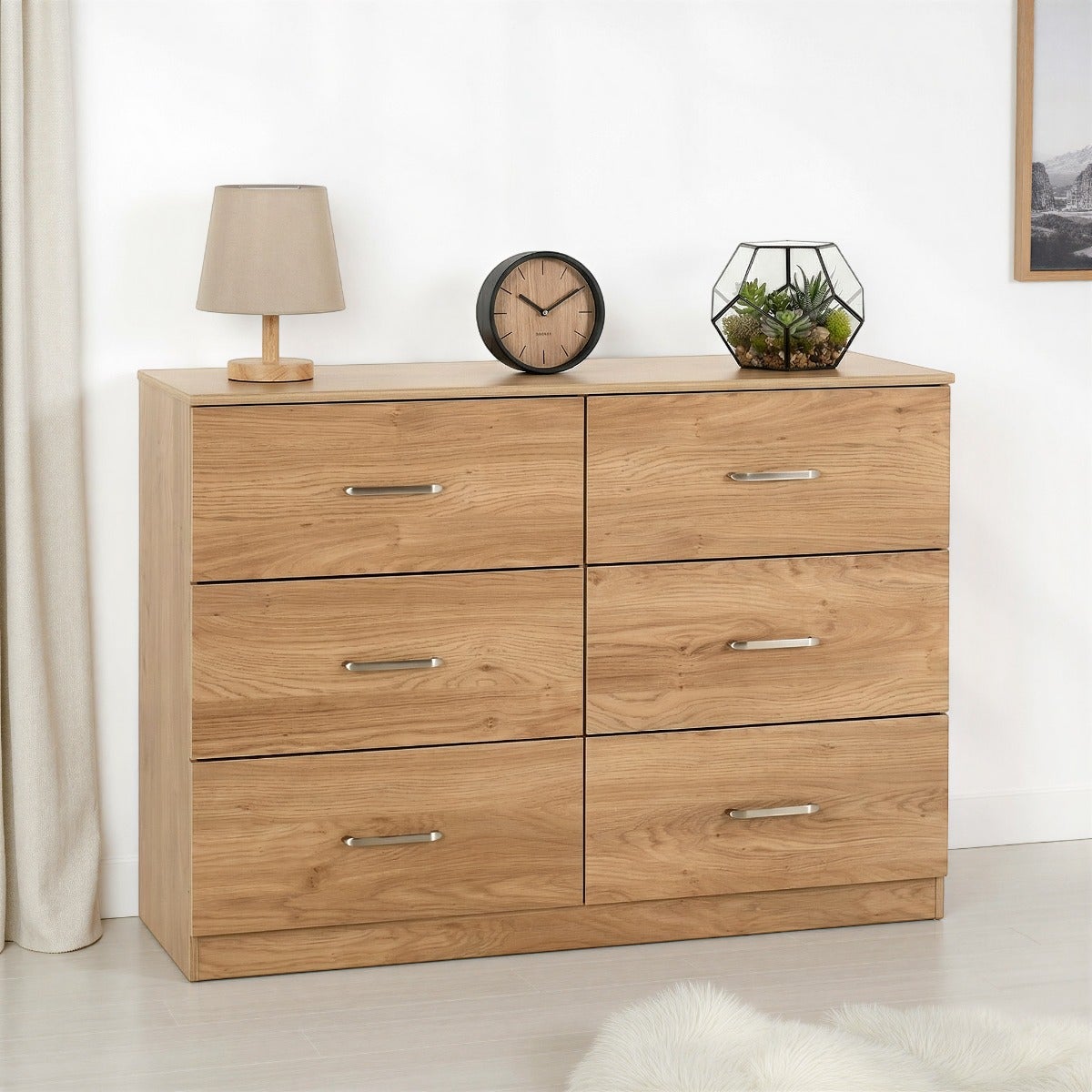 Dakota 6 Drawer Chest - Oak Effect