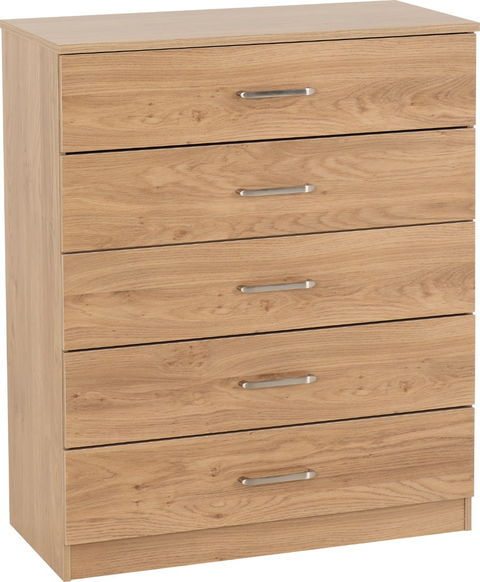 Dakota 5 Drawer Chest - Oak Effect - view 2