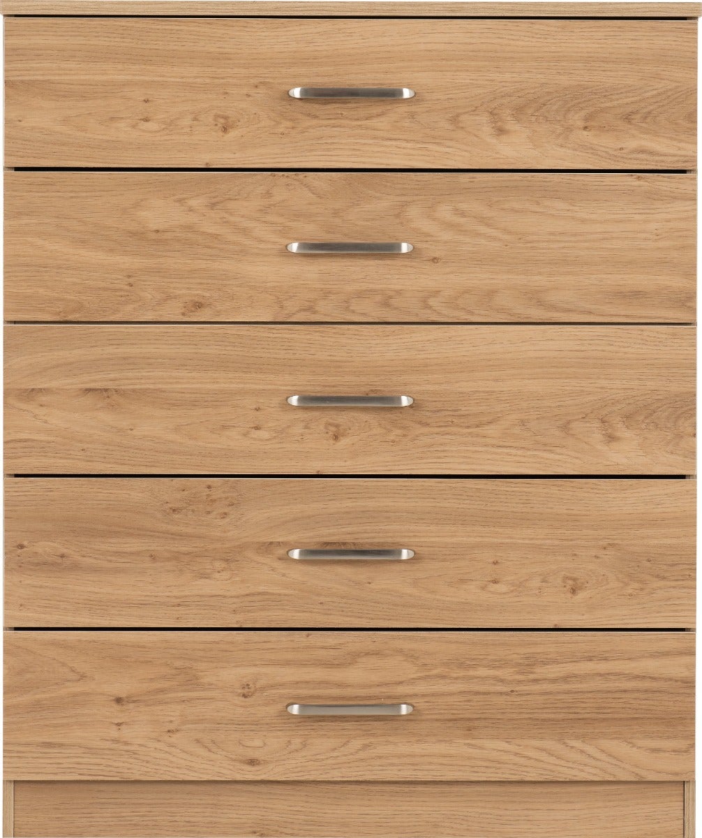 Dakota 5 Drawer Chest - Oak Effect - view 4