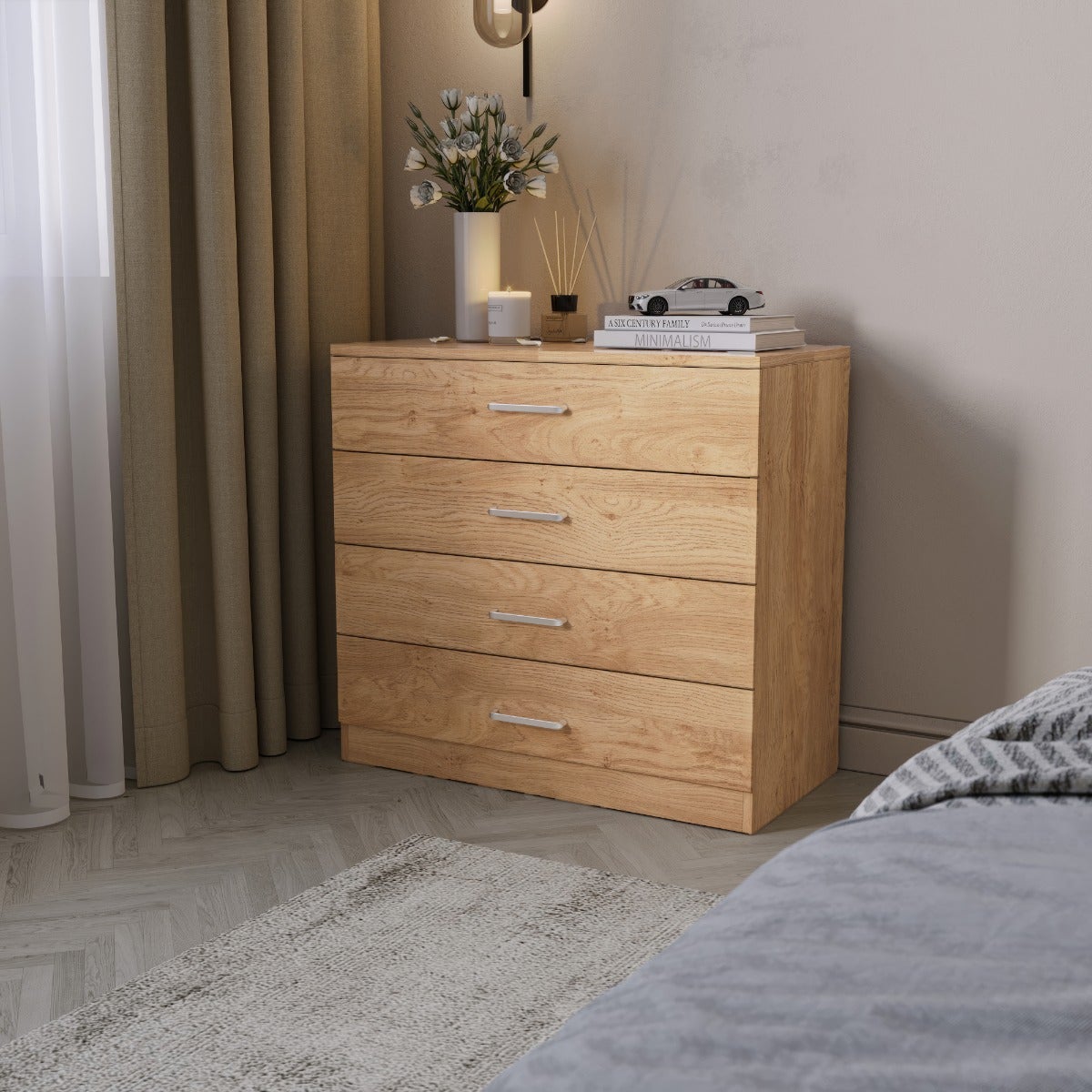 Dakota 4 Drawer Chest - Oak Effect - view 8