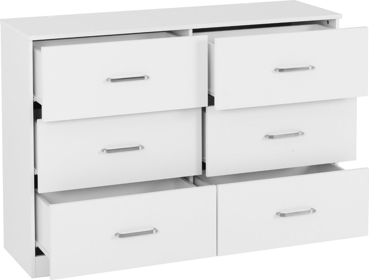 Dakota 6 Drawer Chest - White - view 3