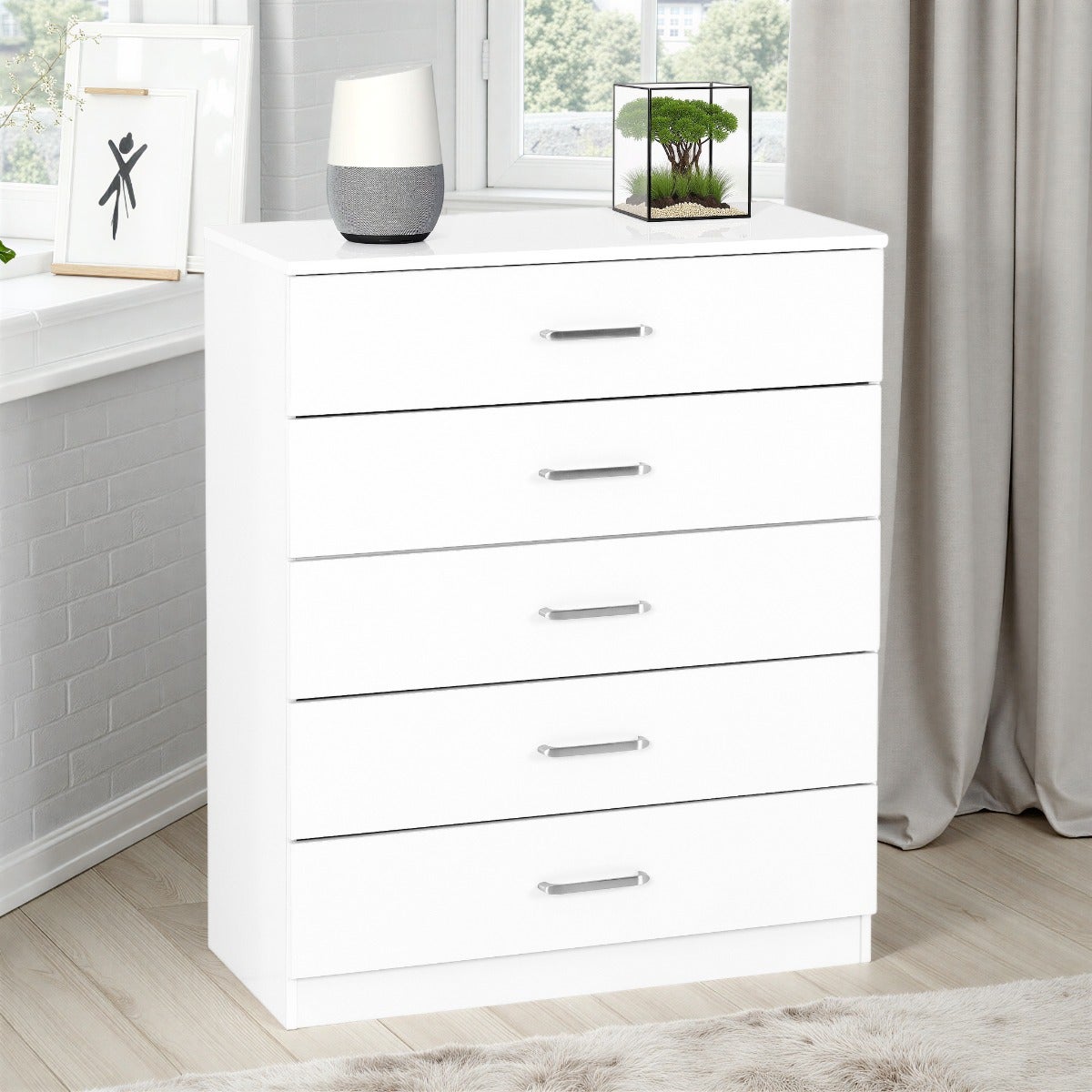 Dakota 5 Drawer Chest - White
