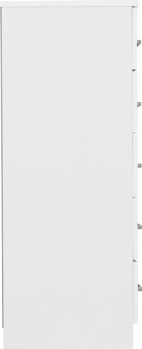 Dakota 5 Drawer Narrow Chest - White - view 5