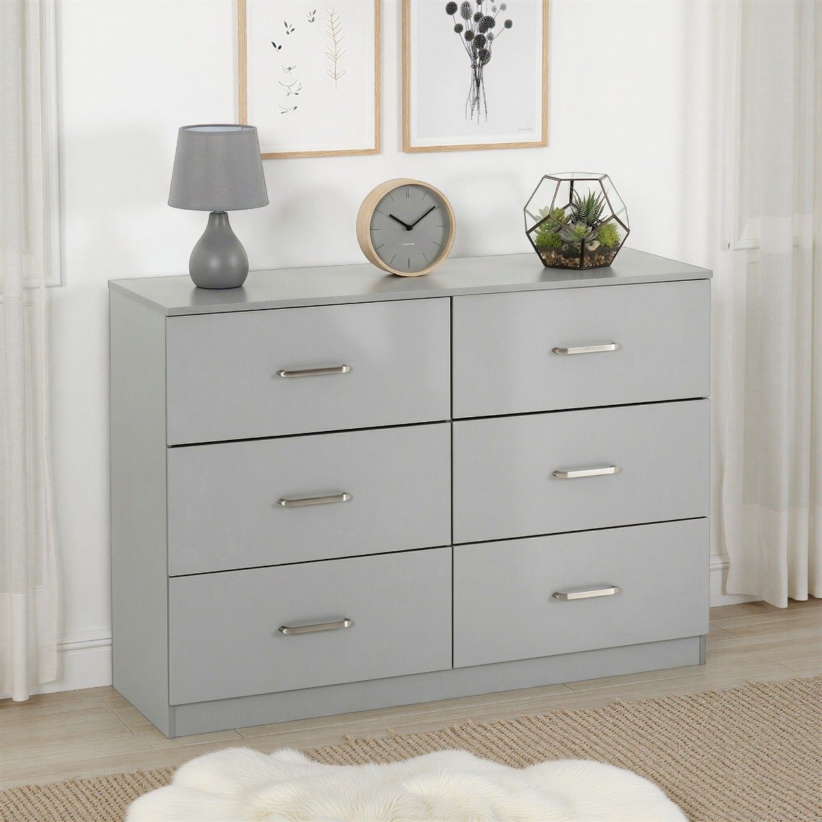 Dakota 6 Drawer Chest - Light Grey