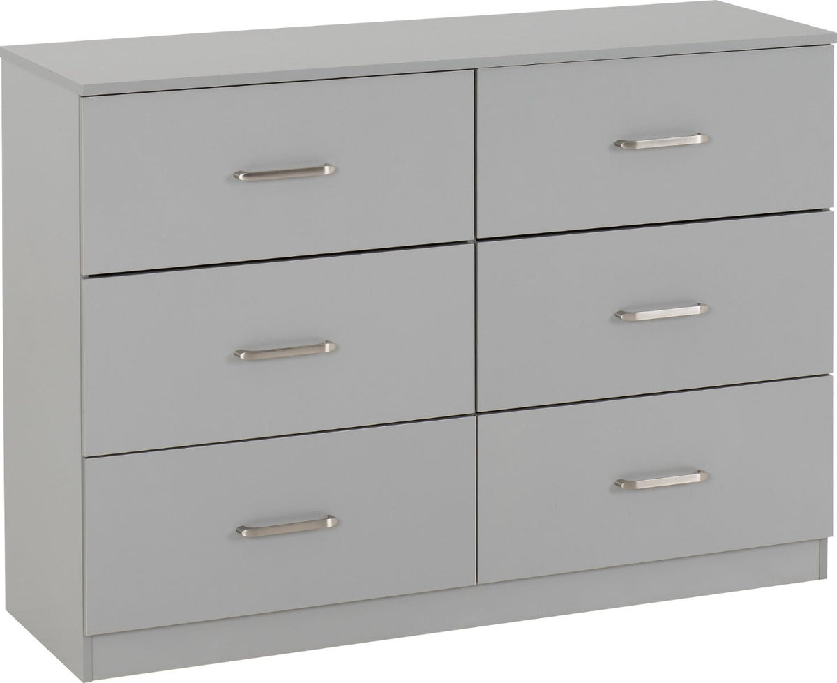 Dakota 6 Drawer Chest - Light Grey - view 2