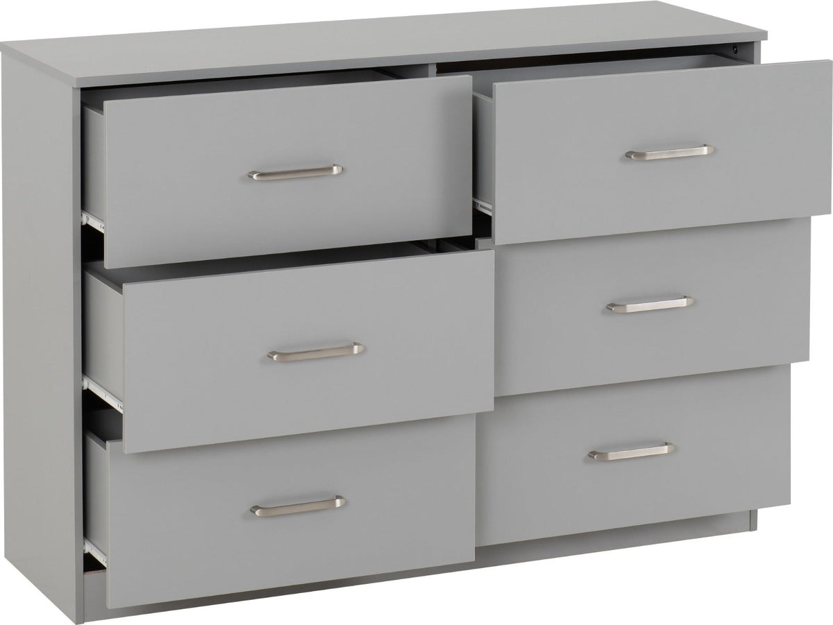 Dakota 6 Drawer Chest - Light Grey - view 3