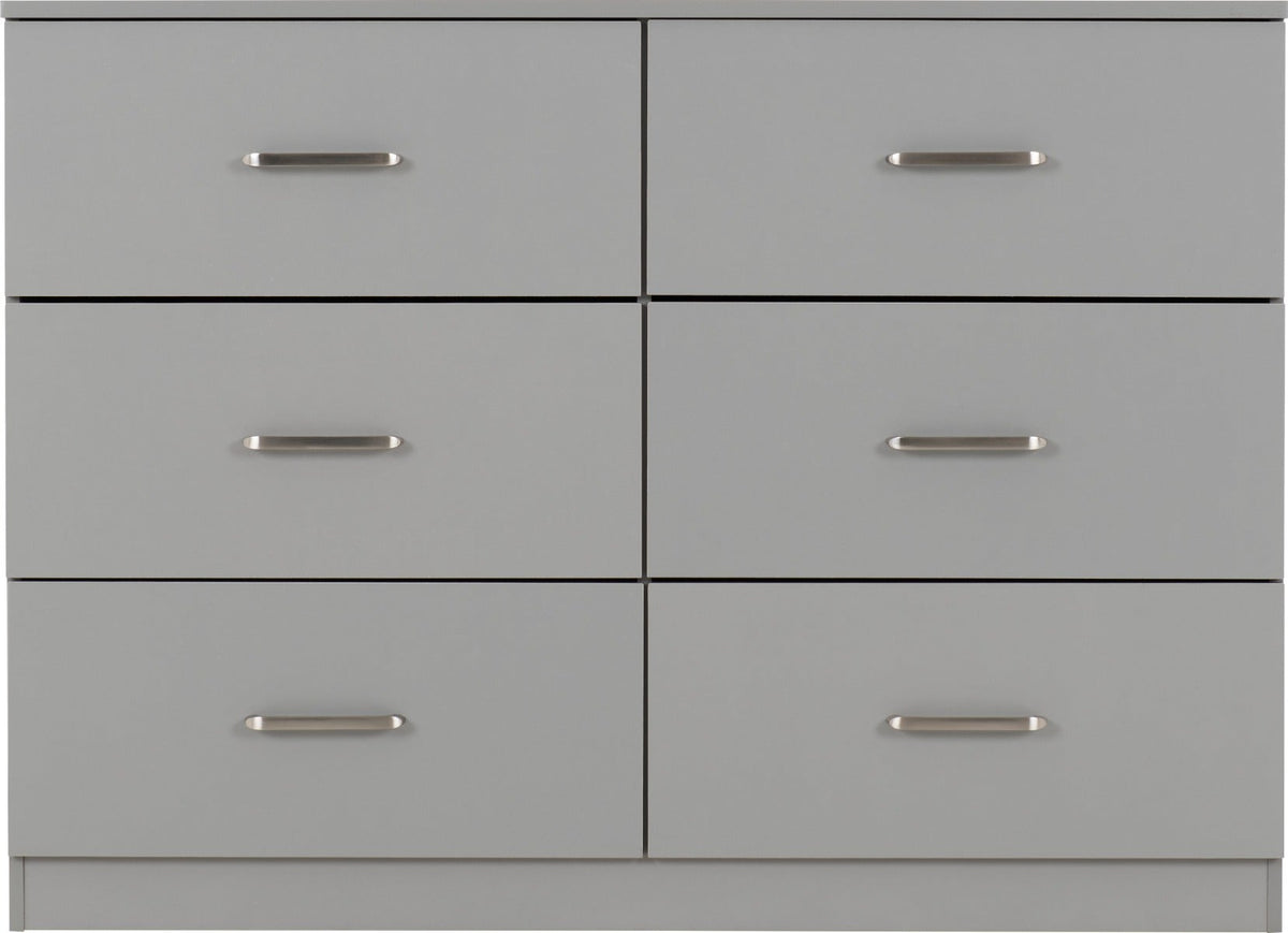 Dakota 6 Drawer Chest - Light Grey - view 4