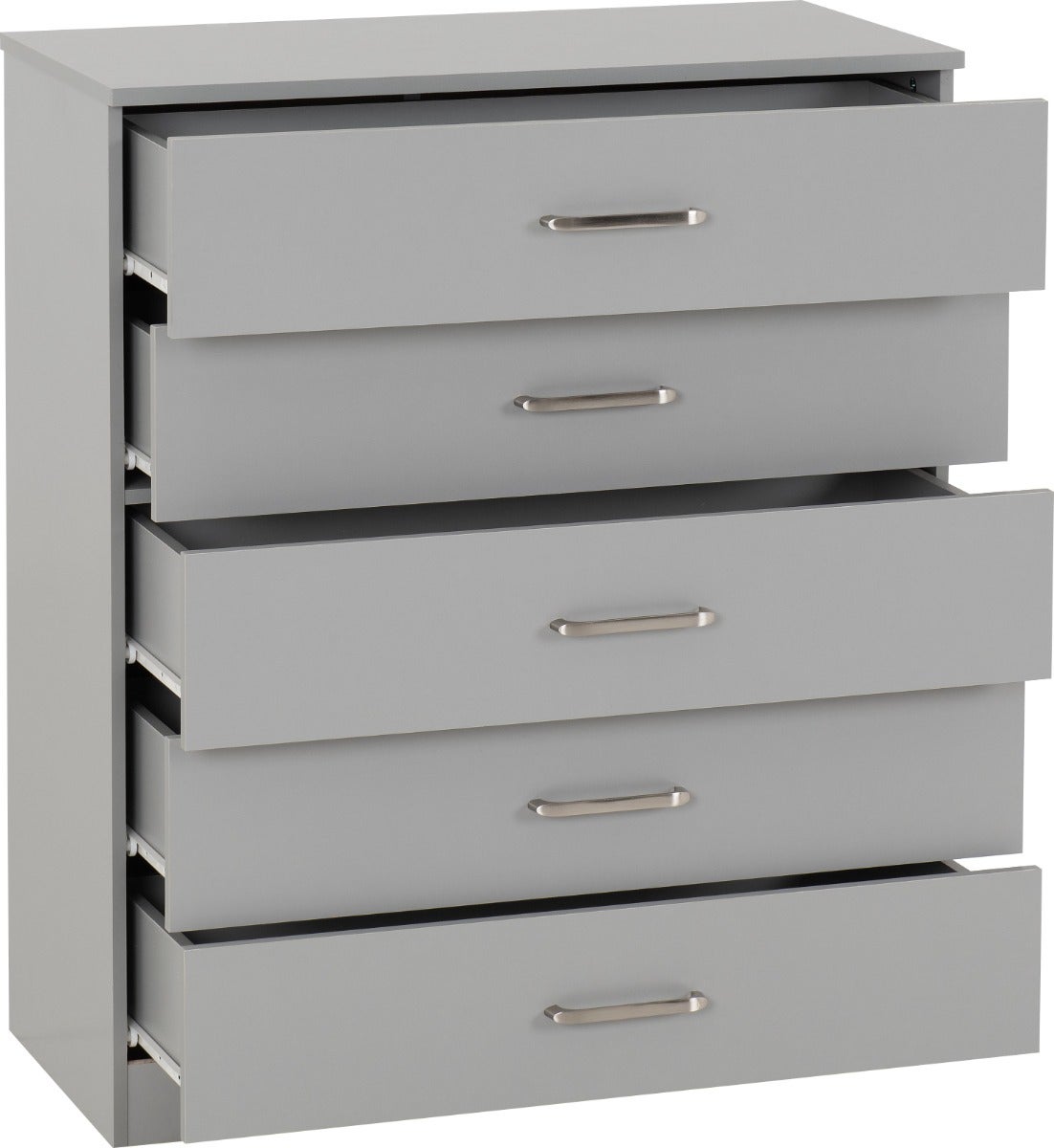 Dakota 5 Drawer Chest - Light Grey - view 3