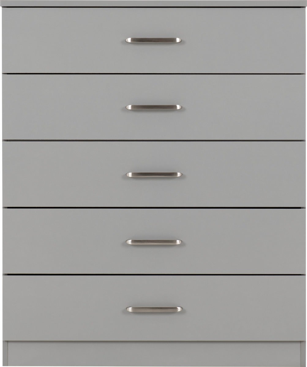 Dakota 5 Drawer Chest - Light Grey - view 4