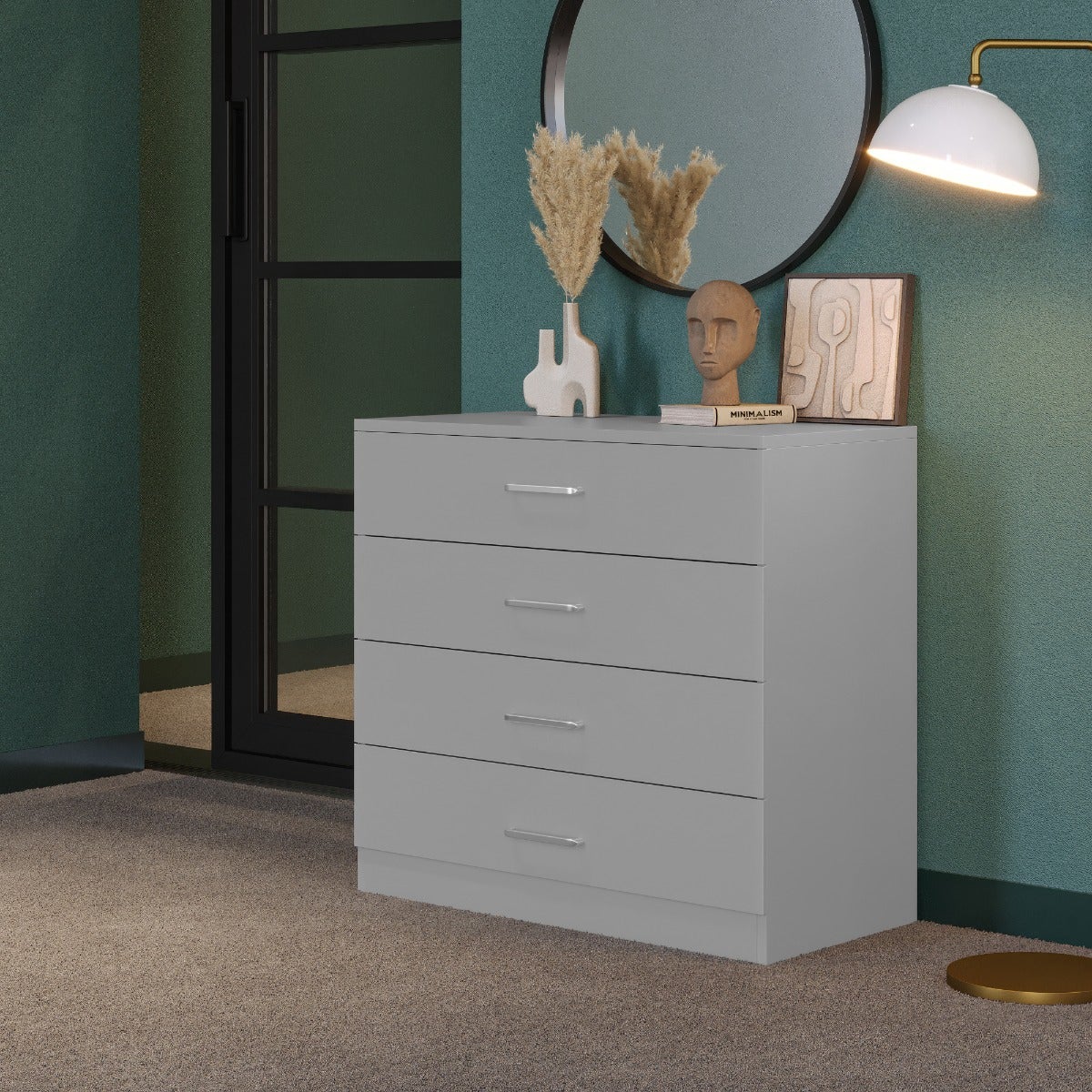Dakota 4 Drawer Chest - Light Grey - view 8
